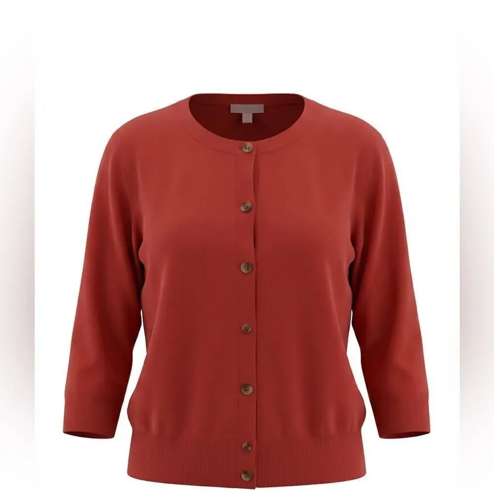 J JILL WOMENS CARDIGAN SWEATER RED SIZE XL